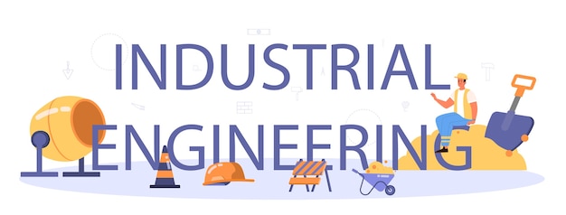 Cabeçalho tipográfico de engenharia industrial