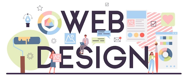 Vetor cabeçalho tipográfico de web design