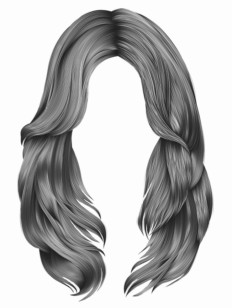 Vetor cabelo de mulher na moda isolado no branco