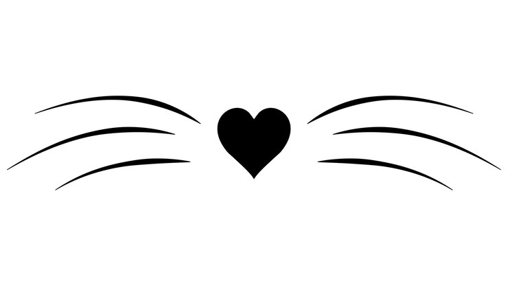 Vetor cabelos de gato meme coração nariz ícone amor e cuidado animais de estimação