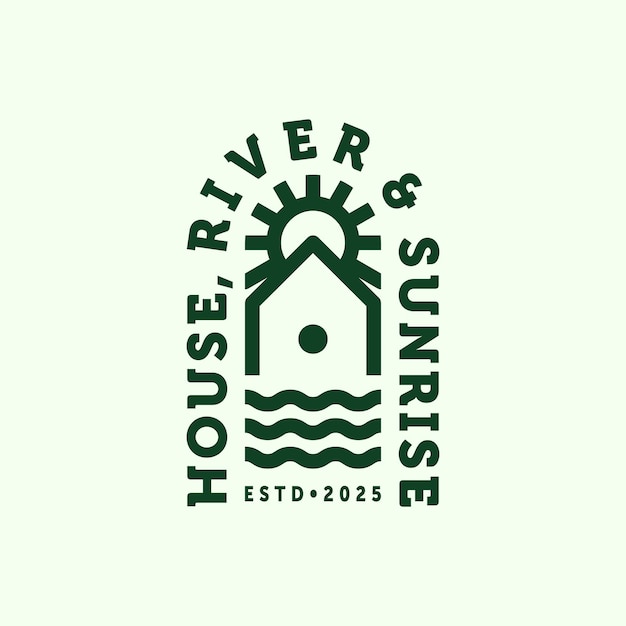 Cabin house logo vector ilustração design simples moderno minimalista real estate logo design