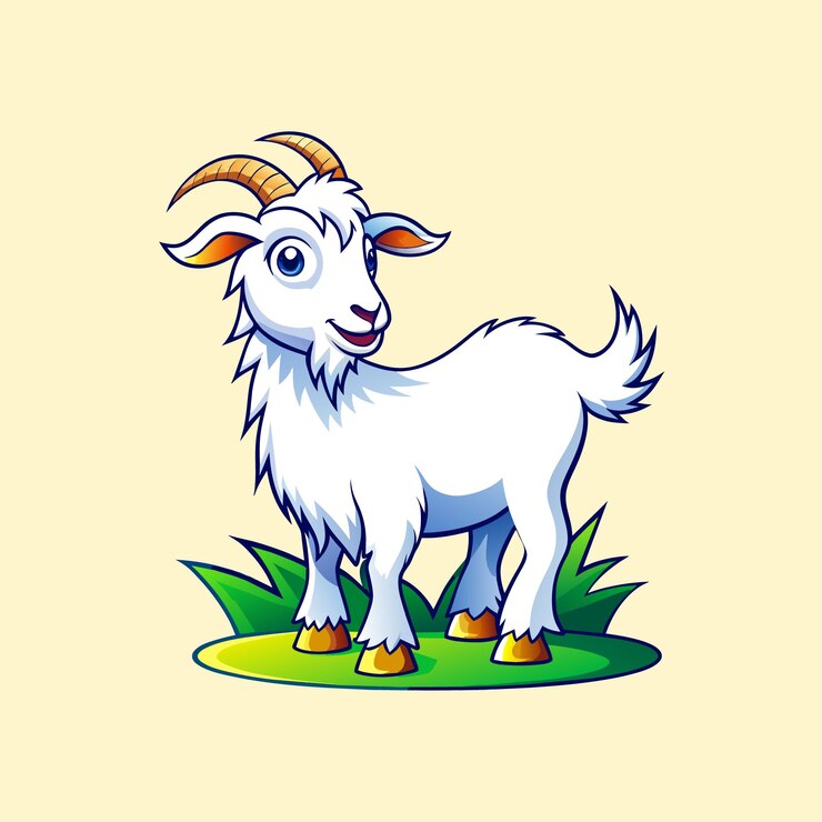 Vetor cabra angora bonita personagem de desenho animado animal ilustração