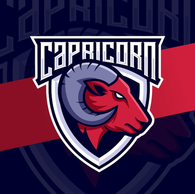 Cabra capricórnio mascote esport design de logotipo