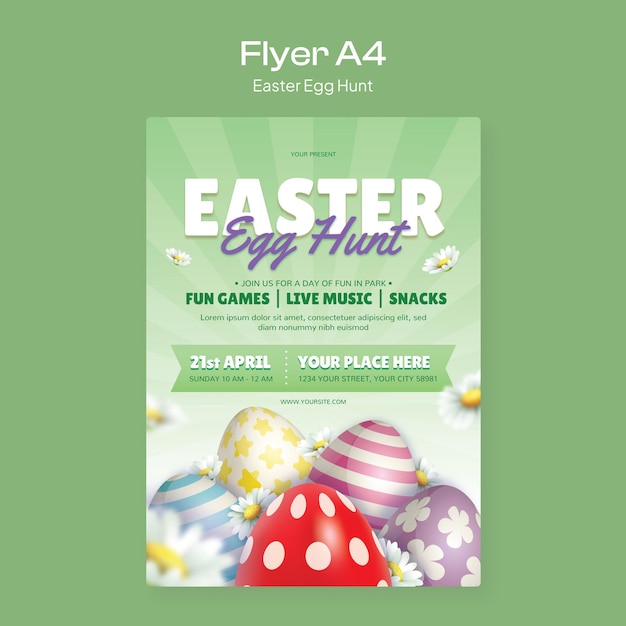 Caça aos Ovos de Páscoa V2 Flyer Verde