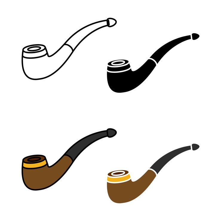 Vetor cachimbo em estilo simples isolado