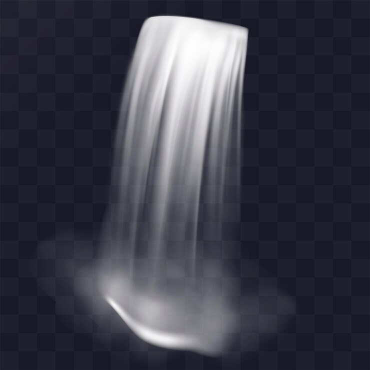 Vetor cachoeira natural realista caindo água do rio ilustração vetorial