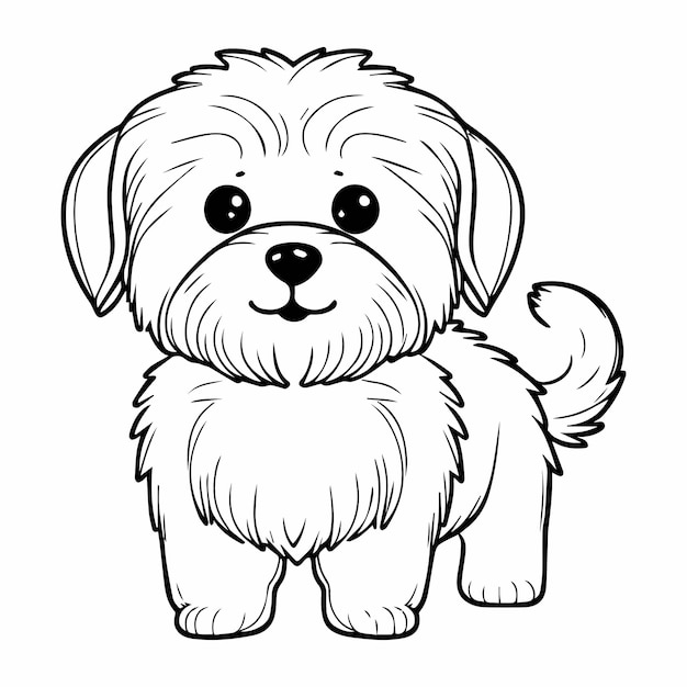 esboço de desenho de cachorro para colorir 7797382 Vetor no Vecteezy