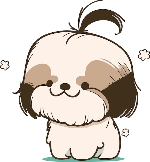 Ilustração de cachorro fofo estilo de desenho vetorial de cachorro kawaii  chibi desenho de cachorro