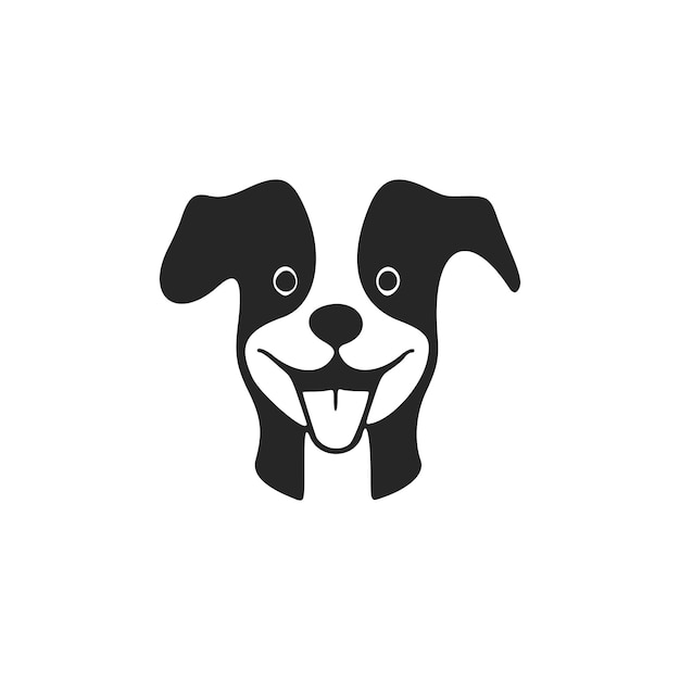 Cachorro fofo com logotipo preto e branco chique Bom para marcas