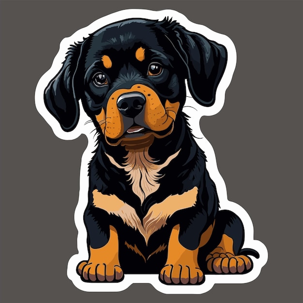 Vetor cachorro rottweiler para adesivos