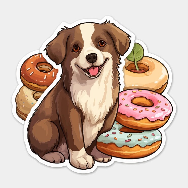 Vetor cachorro vendendo doces