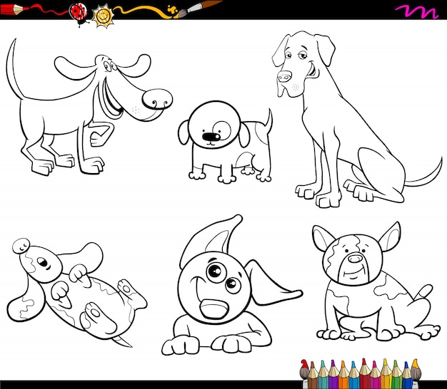 Desenho de cão fácil de colorir para colorir