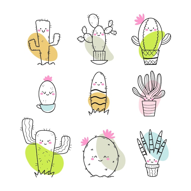 Cactus kawaii  Arte com cactos, Cactos desenho, Adesivos bonitos