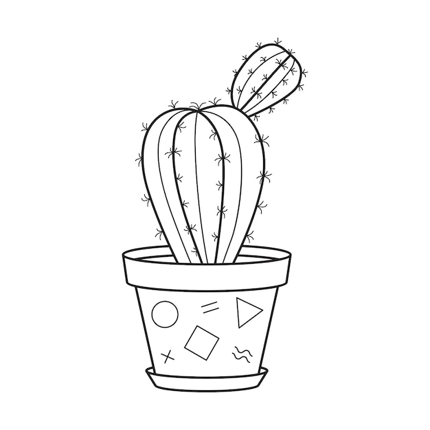 Ilustração Do Houseplant Do Cacto Linha Arte Do Vetor Do Opuntia Página  Adulta Do Livro Para Colorir Ilustração do Vetor - Ilustração de flor,  desenhado: 128448835