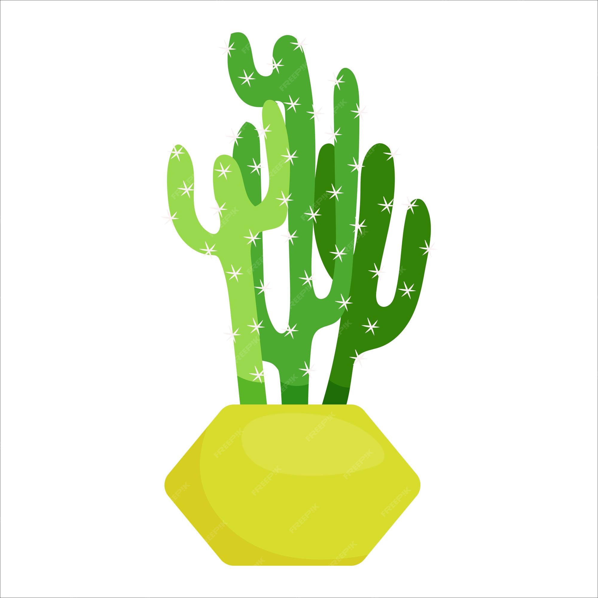 Coloque Lindos Cactos Verdes E Suculentas Em Vasos Amarelos. Ilustração Em  Vetor Dos Desenhos Animados Royalty Free SVG, Cliparts, Vetores, e  Ilustrações Stock. Image 208920238