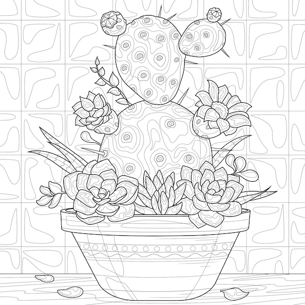 desenhos de cactos para colorir 97 em 2023  Cactos desenho, Desenho de  vasos de flores, Sol para colorir