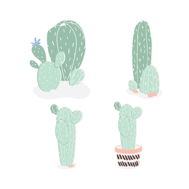 Vetor cactus, cactos decorados, ícone de plantas suculentas, ilustração, gráfico, clipart