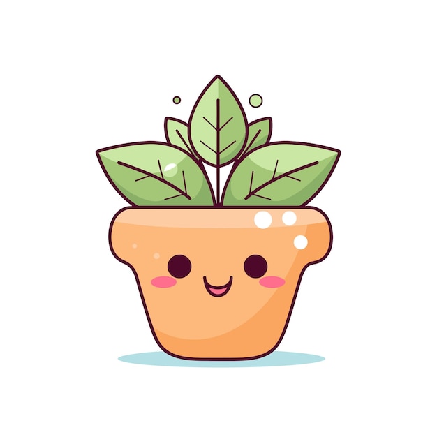 Cactus de desenho animado em pote