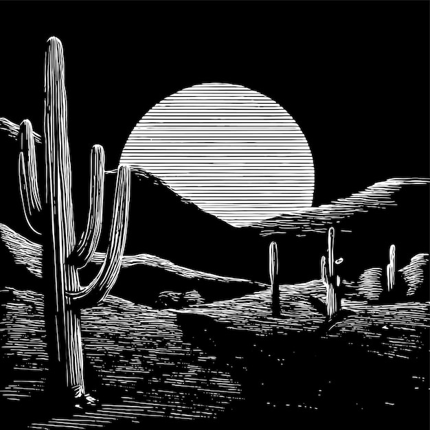 Vetor cactus do deserto desenhado à mão plano elegante mascote desenho de personagens de desenho animado adesivo conceito de ícone isolado