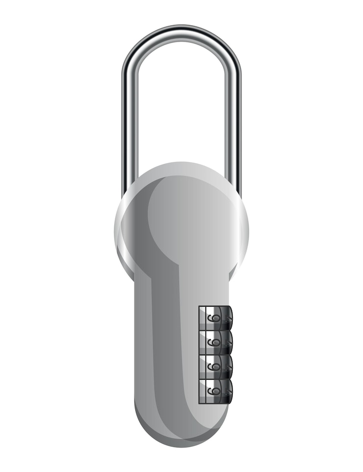 Vetor cadeado de código fechadura com código de senha de combinação número de privacidade entrada de senha conceito de segurança e proteção símbolo de segurança