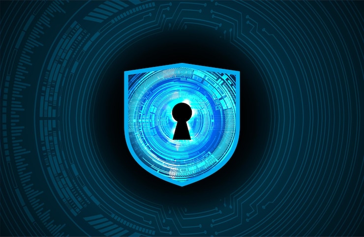 Vetor cadeado fechado na segurança cibernética de fundo digital