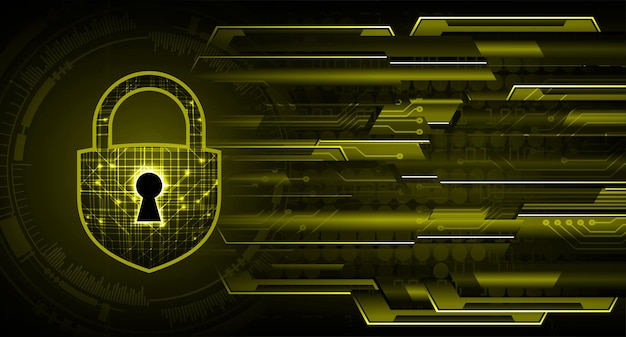 Cadeado fechado no fundo digital, segurança cibernética