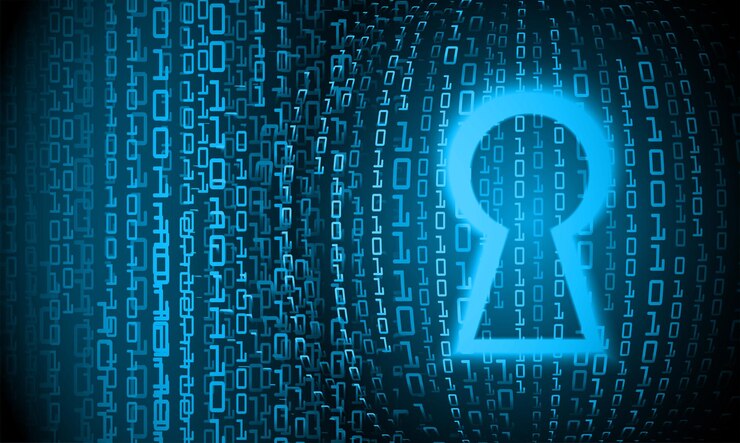 Vetor cadeado fechado no fundo digital, segurança cibernética