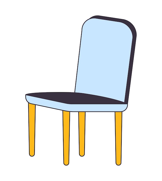 Cadeira de escritório confortável linha plana cor objeto vetorial isolado móveis para sala de decoração imagem de clip art editável em fundo branco ilustração de spot de desenho animado de contorno simples para design web
