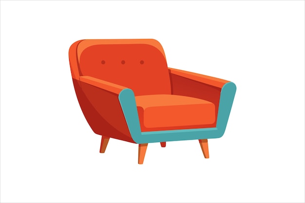 cadeira de estofamento macio assento confortável para lobby ou sala de estar ilustração de arte vetorial