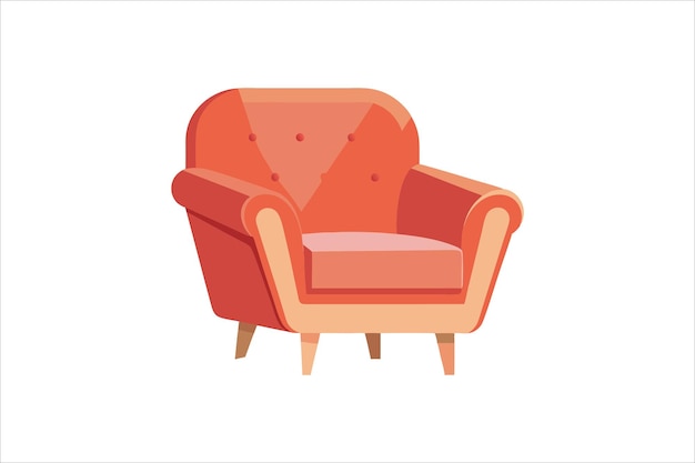 cadeira de estofamento macio assento confortável para lobby ou sala de estar ilustração de arte vetorial