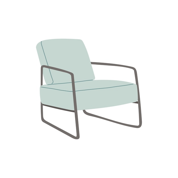 Cadeira em ilustração vetorial de design plano de estilo escandinavo