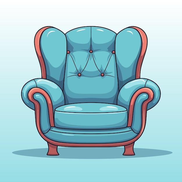 Cadeira móvel bonito poltrona com assento pouf para design interior ilustração vetorial estilo de desenho animado