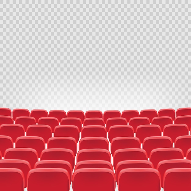 Cadeira vermelha teatral no assento do cinema Row da sala de conferências