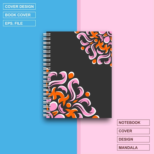 Vetor caderno de capa de design de mandala