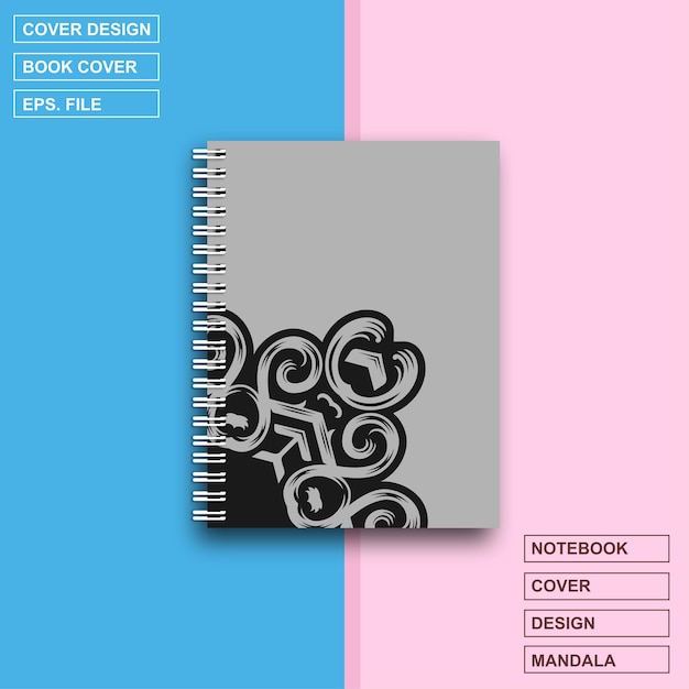 Vetor caderno de capa de design de mandala