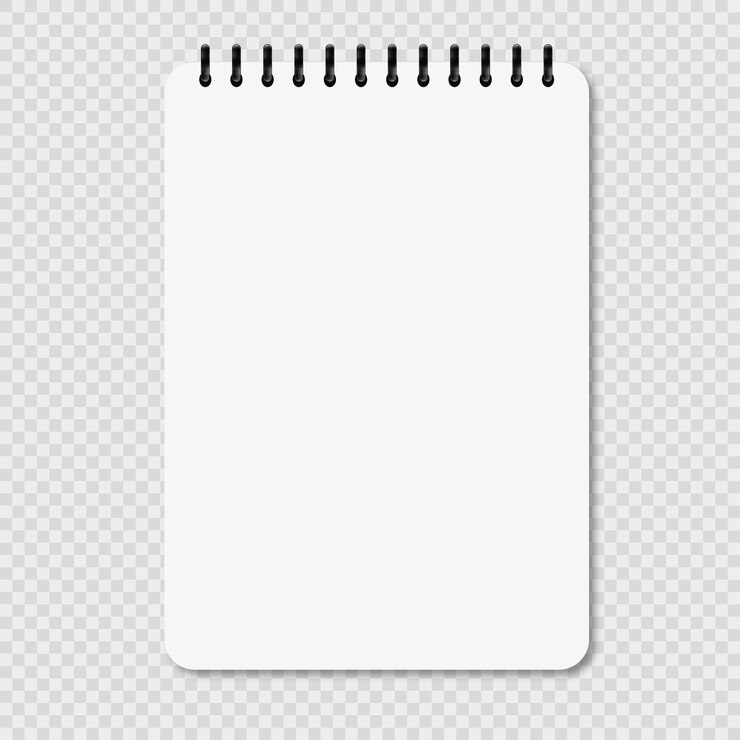 Vetor caderno em branco com sombra