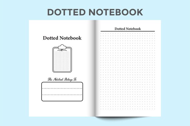 Caderno pontilhado kdp interior modelo de caderno pontilhado simples para artistas ou esboços ásperos diário de interiores kdp diário de bordo de esboço pontilhado para modelo de diário interior de designer kdp