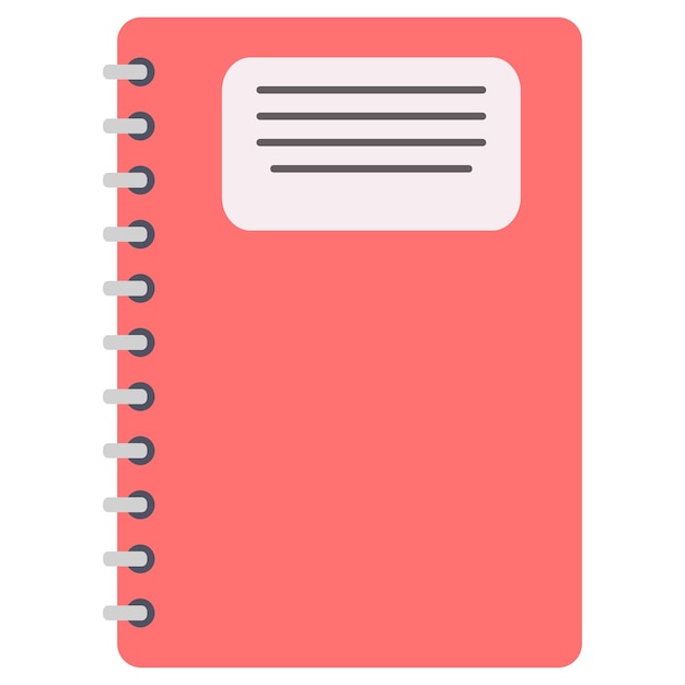 Caderno vermelho isolado em fundo branco