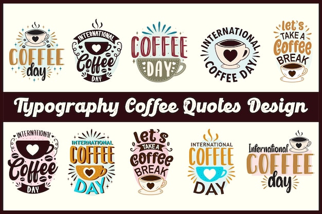 Café cita tipografia vetorial design de pacote de café café cita pacote de arquivos de corte svg para camiseta.