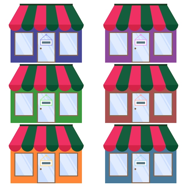 Vetor café colorido ou loja ou mini mercado onde compras elemento ícone jogo ativo ilustração plana