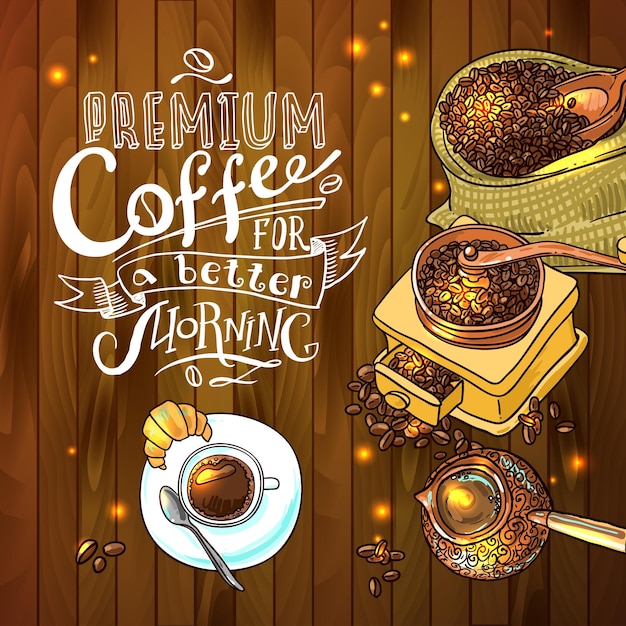 Vetor café de ilustração de esboço