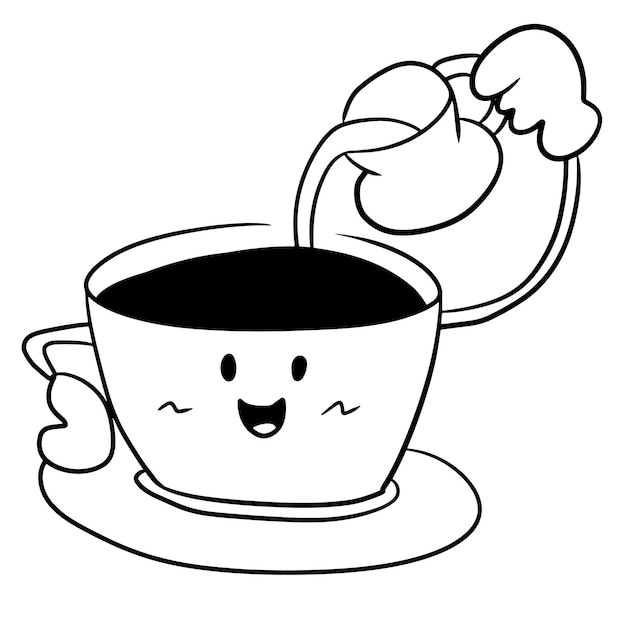 Desenho De Um Esboço Caneca Café Kawaii Fácil Usar Vetor PNG , Desenho  Kawaii, Desenho De Café, Desenho De Asa Imagem PNG e Vetor Para Download  Gratuito