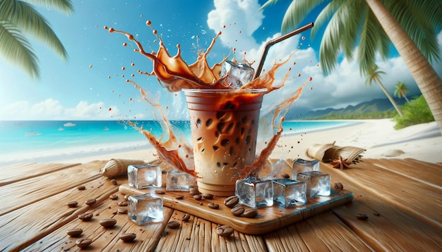 Café gelado tropical