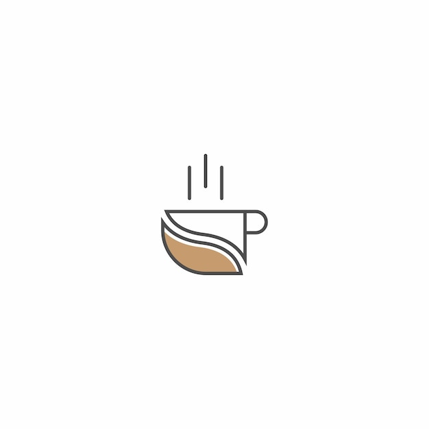 Café logo design ilustração minimalismo simples