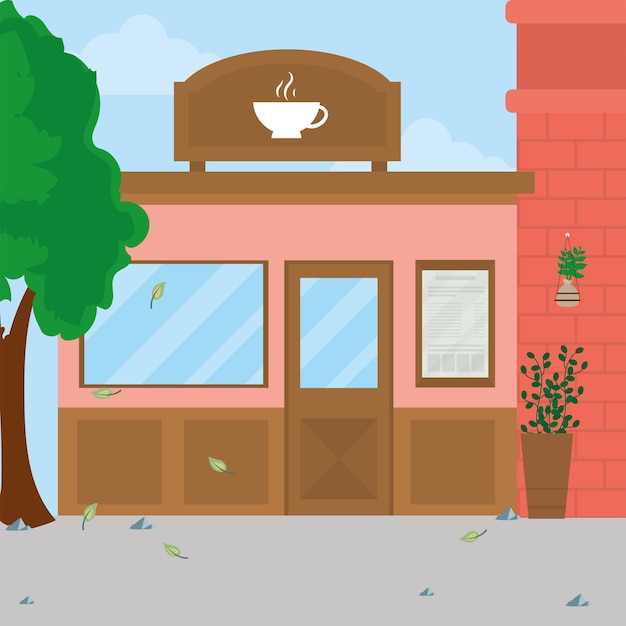 Café rosa com banner