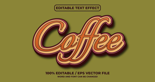 Café texto editável efeito
