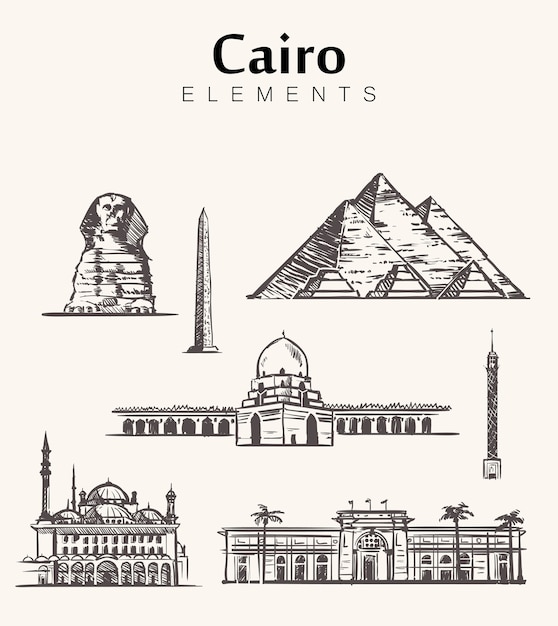 Cairo esboço paisagem urbana