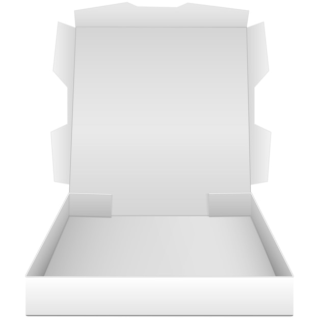 Vetor caixa aberta para pizza isolada em fundo branco