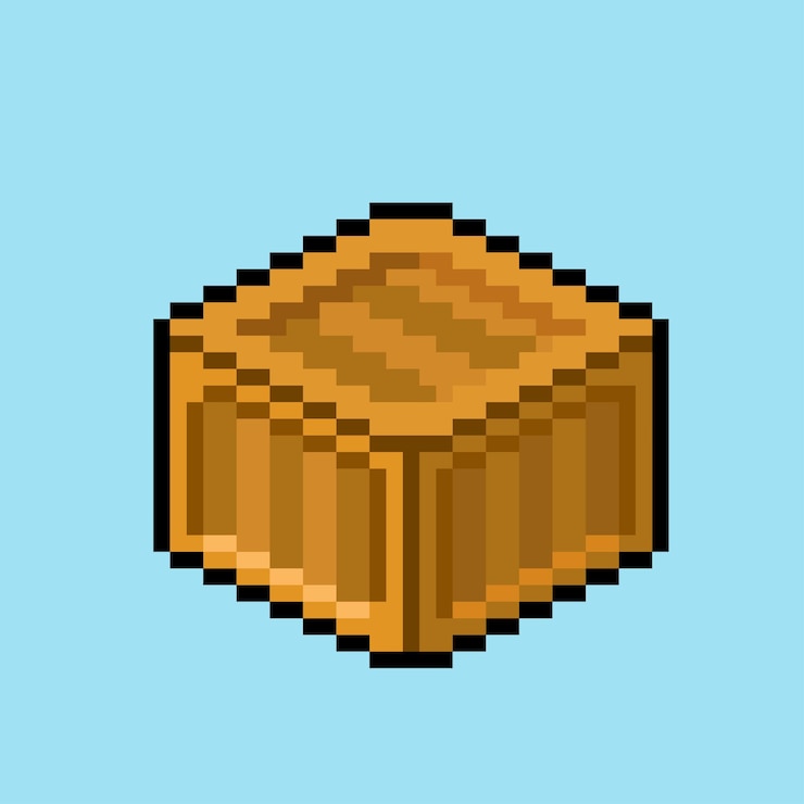 Vetor caixa com estilo pixel art