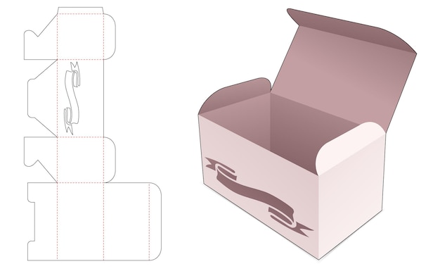 Caixa de embalagem com modelo de janela de fita cortada